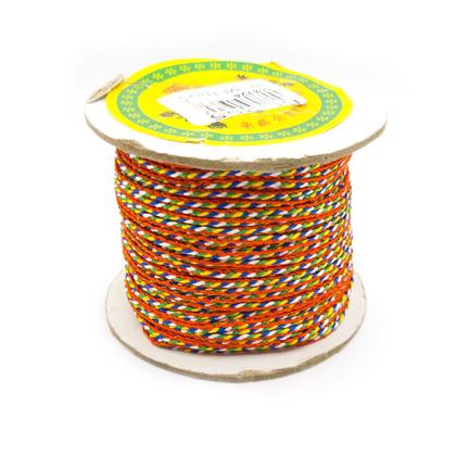 Imagem de Fio Cordão Poliéster Colorido 01 Rolo 2mm 40m 120g Embrulho Decoração