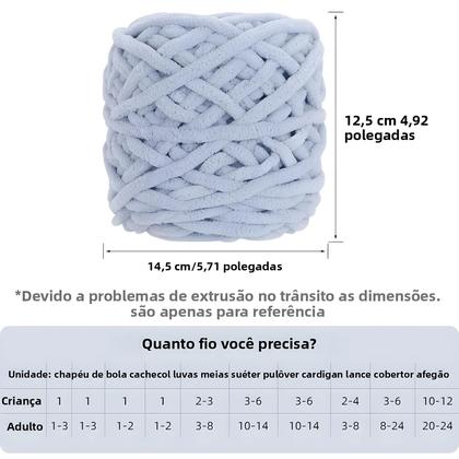 Imagem de Fio De Chenille Macio 2 Peças Veludo Espesso E Fofo Para Crochê Tricô Suéter Xale Cachecol