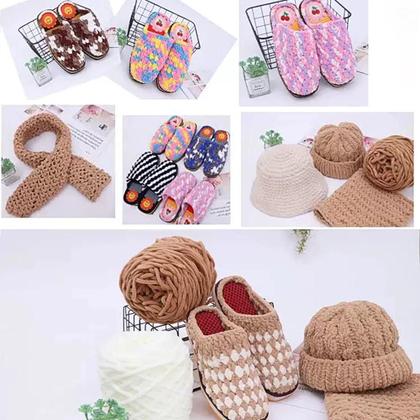 Imagem de Fio De Chenille Macio 2 Peças Veludo Espesso E Fofo Para Crochê Tricô Suéter Xale Cachecol