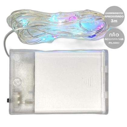 Imagem de Fio De Fada Decorativo Multicor Cordão Luz C/20 Led 3M Pilha