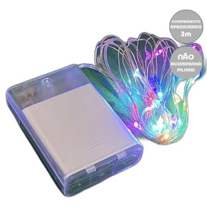 Imagem de Fio De Fada Decorativo Multicor Cordão Luz C/20 Led 3M Pilha