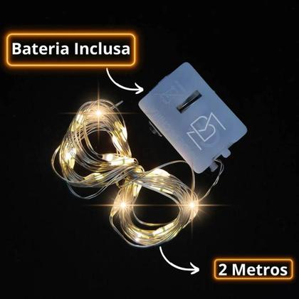 Imagem de Fio De Fada Led Cordão De Luz 2M Decoração 20 Leds Bateria