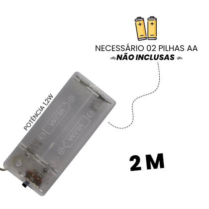 Imagem de Fio De Fada Led Decoração Cordão De Luz 2 m - 3 Cores