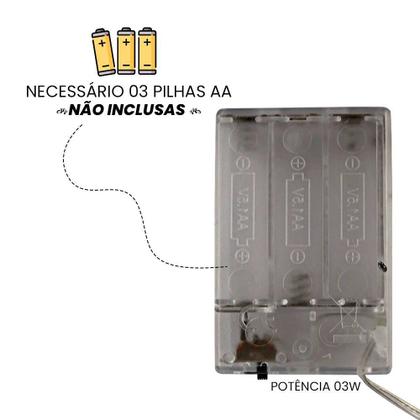 Imagem de Fio De Fada Led para Decoração Cordão De Luz 5 Metros - Branco