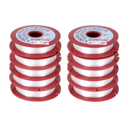 Imagem de Fio de nylon 0,25MM ROLO COM 100 METROS PACOTE COM 10 ROLOS.