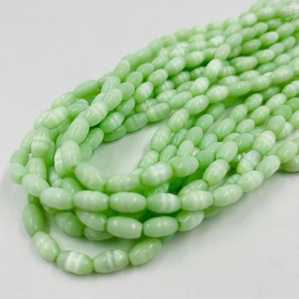 Imagem de Fio de Pedras 10x5mm 35un Arroz Verde Tiffay 30cm Arte