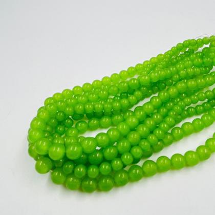 Imagem de Fio de Pedras 6mm 69un Esfera Olho de Gato Verde Claro Arte