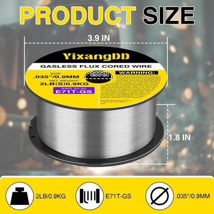 Imagem de Fio de solda Flux Core YixangDD E71T-GS 0,9 mm 1 kg, pacote com 2