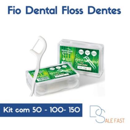 Imagem de Fio Dental Floss Dentes Palito de Dente Stick Hastes Super Fino Pick Flosser 50un 100un e 150un