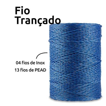Imagem de Fio Eletroplástico Trançado 500m para Cerca Elétrica Rural - Argóvia