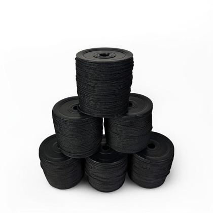 Imagem de Fio Náutico Cordão Corda Preto 3Mm - Rolo 100 Metros