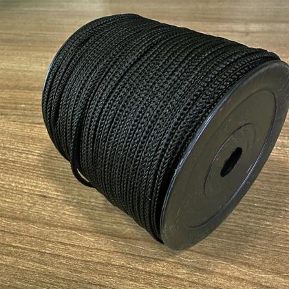 Imagem de Fio Náutico Cordão Corda Preto 3Mm - Rolo 100 Metros