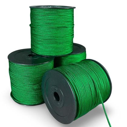 Imagem de Fio Náutico Cordão Corda Vermelho Verde 3mm - Rolo 100 Metros