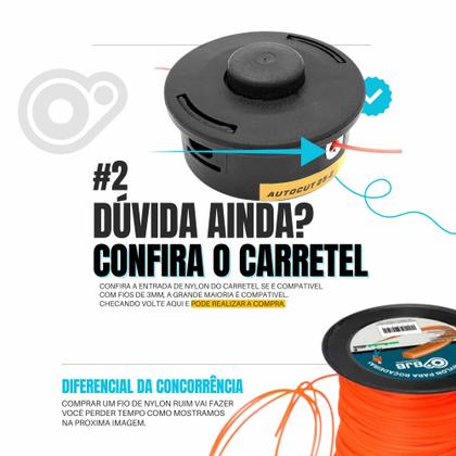 Imagem de Fio Nylon 2Kg 3Mm Roçadeira Quadrado Para Stihl Husqvarna