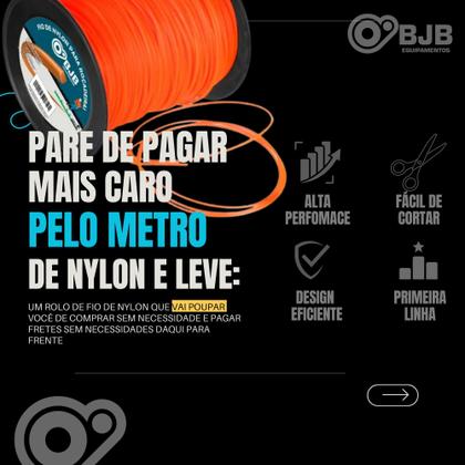 Imagem de Fio Nylon 2Kg 3Mm Roçadeira Quadrado Para Stihl Husqvarna