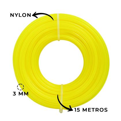 Imagem de Fio Nylon Roçadeira 3mm Aparar Grama Bobina Rolo Resistente