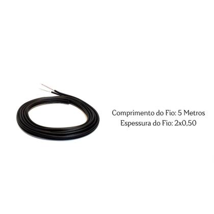 Imagem de Fio Paralelo 2x0,50mm Instalaçao Alto Falante Fio Resistente Flexivel em Aluminio Cobreado Preto - 20 Metros