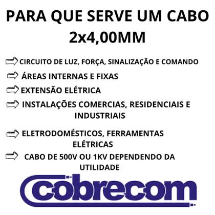 Imagem de Fio Pp Cabo Eletrico Preto 2x4,00mm Rolo Com 40 Metros