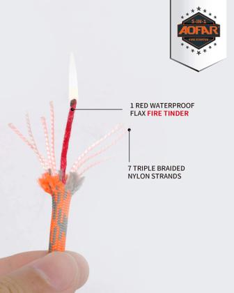 Imagem de Fire Starter AOFAR AF-381 Fire Steel 5 em 1 com bússola (pacote com 2)