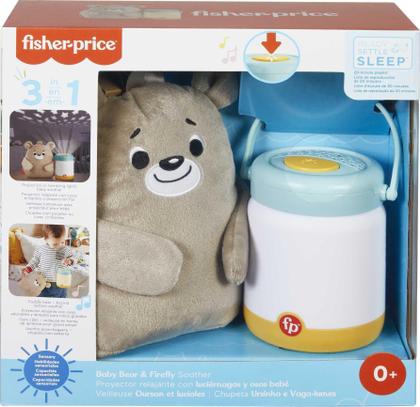 Imagem de Fisher-Price Baby Bear Firefly Soother Lightup Nursery Sound Machine com TakeAlong Plush Toy for Babies Toddlers, Multicolor