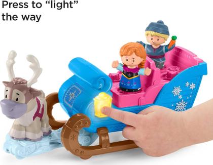 Imagem de Fisher-Price Disney Frozen Kristoff's Sleigh by Little People, Figure and Vehicle Set