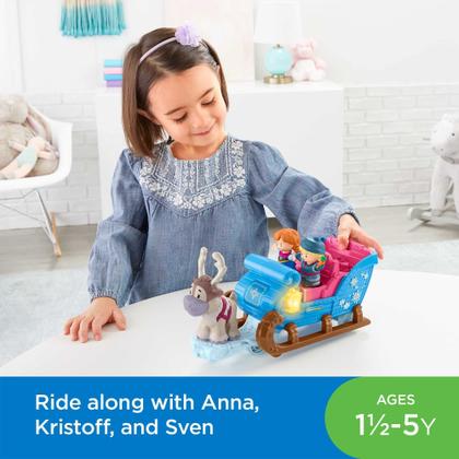 Imagem de Fisher-Price Disney Frozen Kristoff's Sleigh by Little People, Figure and Vehicle Set