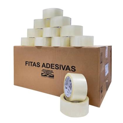 Imagem de Fita Adesiva 48mm X 100 metros Transparente Durex Largo - Pack com 4 Fitas