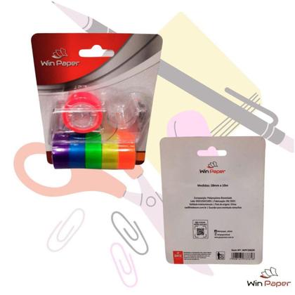 Imagem de Fita Adesiva Color Transparente Com Suporte E Com 6 Fitas - Win Paper