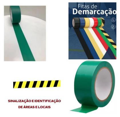 Imagem de Fita adesiva demarcação de solo verde 50mm x 30m Kit com 1 unidades