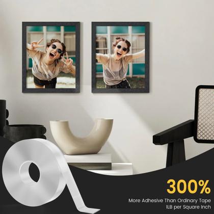 Imagem de Fita adesiva dupla face transparente  Opções de 3M/5M, adequada para várias superfícies lisas