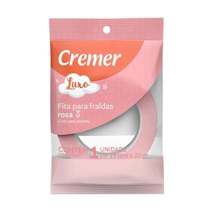 Imagem de Fita Adesiva Luxo Para Fraldas Rosa Cremer 20 Metros Kit com 3