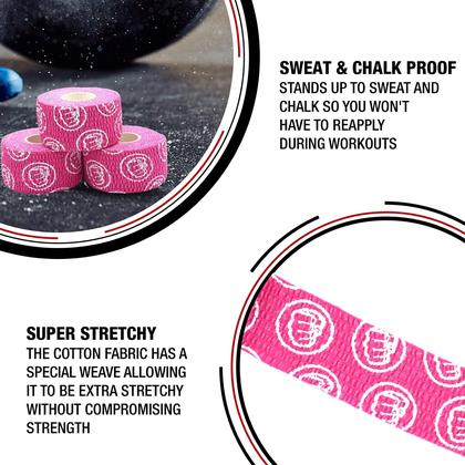 Imagem de Fita adesiva para levantamento de peso WOD Nation, pacote com 3, 23 pés/rolo