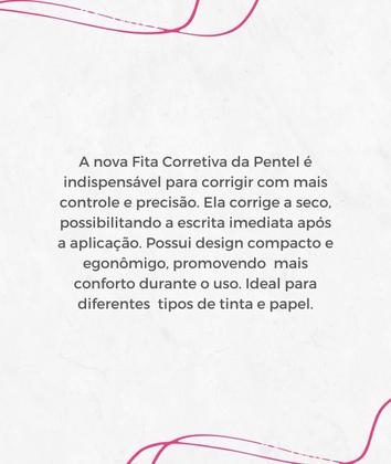 Imagem de Fita Adesiva Pentel Secagem Rápida Corretivo + Refil Cores Pink e Azul