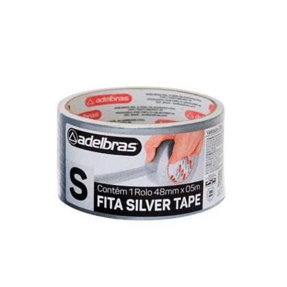 Imagem de Fita Adesiva Reforçada Multiuso Silver Tape 960 para Reparos Prata 48mm X 5m Adelbras