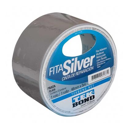 Imagem de Fita adesiva silvertape 48 mm x 5 m cinza - 4 unidades - Tek Bond