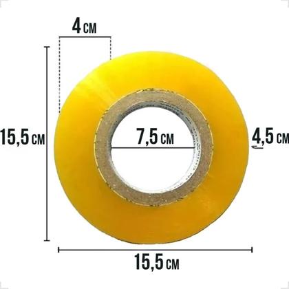 Imagem de Fita Adesiva Tranparente Larga Com Alta Resistencia Para Embalar Caixas Largura 40mm X 300 Metros