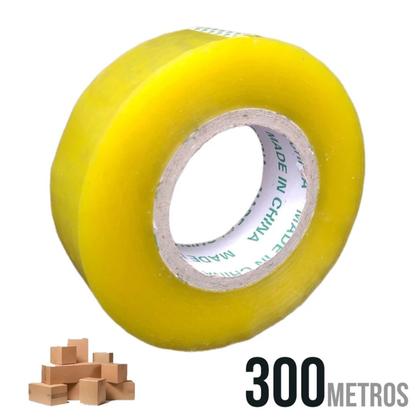 Imagem de Fita Adesiva Tranparente Larga Com Alta Resistencia Para Embalar Caixas Largura 40mm X 300 Metros