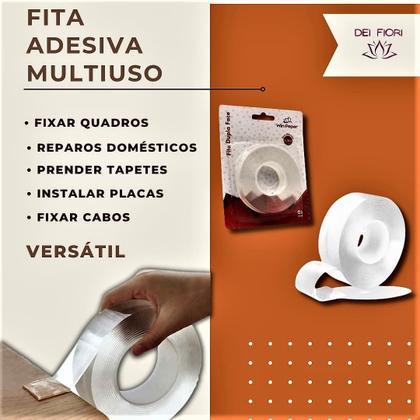 Imagem de Fita Adesiva Transparente Fixação Extra-Forte 5mts X 18mm