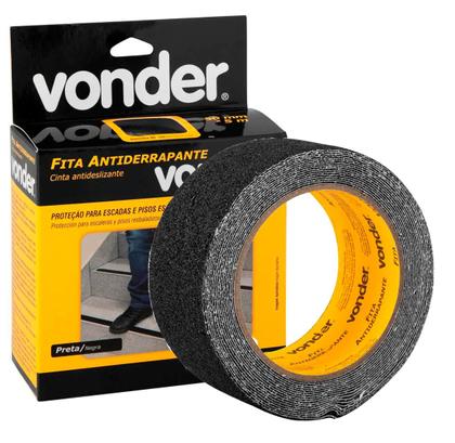 Imagem de Fita Antiderrapante 5m x 50mm Preta Area Interna Rampa Degrau Piso Escada Vonder