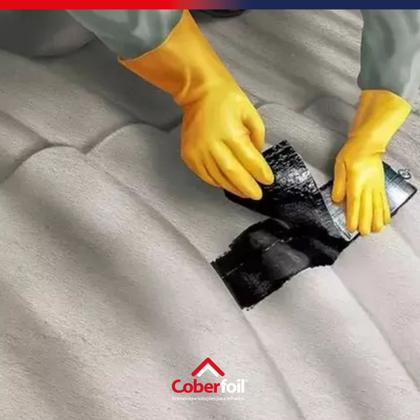 Imagem de Fita Asfáltica Metalizada Coberfoil 5cm x 10m  Vedação Impermeável, Isolamento Térmico e Acústico para Telhado e Laje