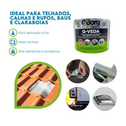 Imagem de Fita Asfaltica Térmica Fita Adesiva Telhado Calha 15cmX10m