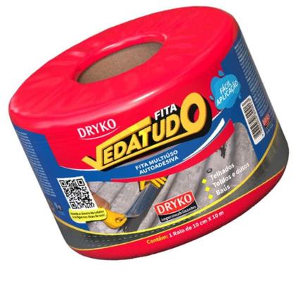 Imagem de Fita Autoadesiva Asfáltica Vedatudo 10 cm x 10 Metros DRYKO