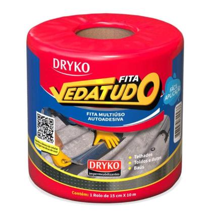 Imagem de Fita Autoadesiva Asfáltica Vedatudo 15 cm x 10 Metros DRYKO