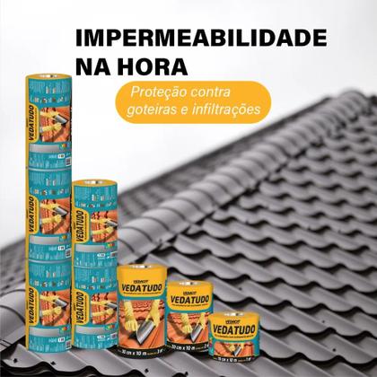 Imagem de Fita Autoadesiva Multiuso Aluminio Vedatudo 45cmx10m Vedacit