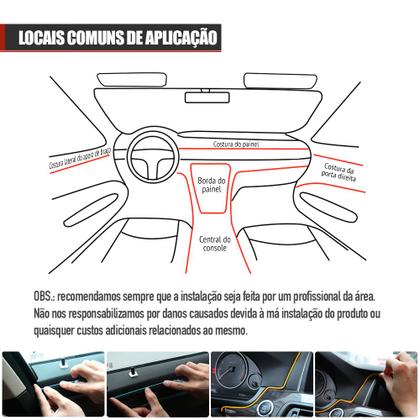 Imagem de Fita Barra Led P/ Painel Amarelo Honda Civic 2010 2011 2012 2013 2014 2015 5m Metros Flexível Tunning Top