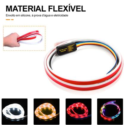 Imagem de Fita Barra Led Traseiro Porta Malas Renault Logan 2011 2012 2013 Função Freio Ré Seta Sequencial RGB Tunning Top