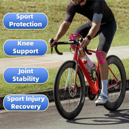 Imagem de Fita cinesiológica IEADEN pré-cortada para joelhos, 10 unidades, rosa