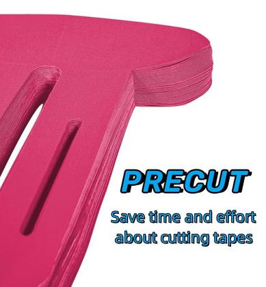 Imagem de Fita cinesiológica IEADEN pré-cortada para joelhos, 10 unidades, rosa