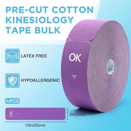 Imagem de Fita cinesiológica OK TAPE Tiras pré-cortadas de 2 cm x 5 cm (100 unidades)