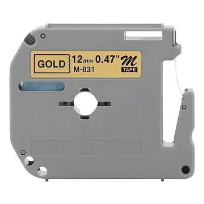 Imagem de Fita Compativel Para Brother Rotuladora M-K831T 12mm Dourado